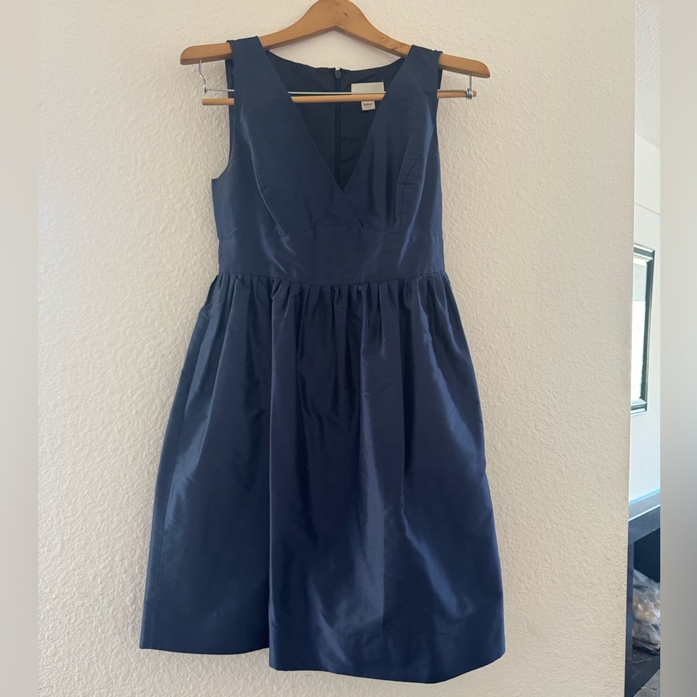 Blue J. Crew Silk Party Dress